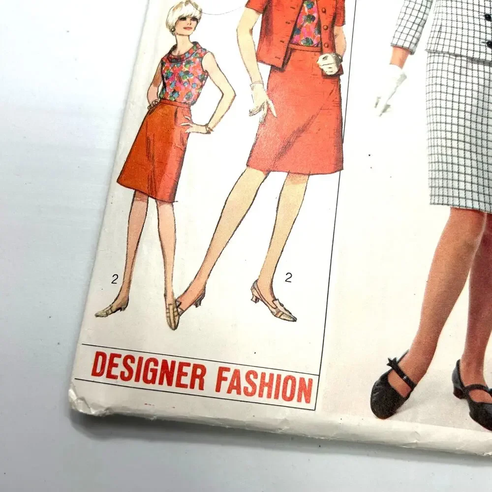Simplicity Designer Vintage 1960's Pattern #6873 Misses Suit‎ and Blouse Size 14
